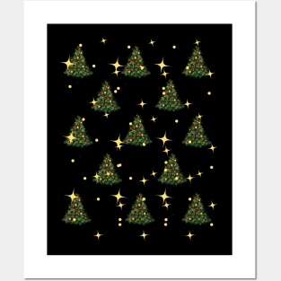 Festive Christmas Trees Posters and Art